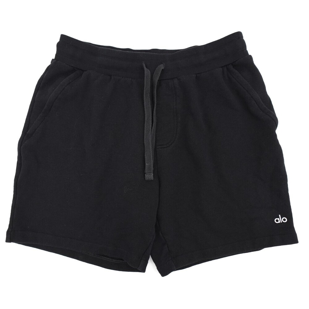 Alo Shorts Mens Medium Black Sweat Drawstring Athletic Workout Active Jogger